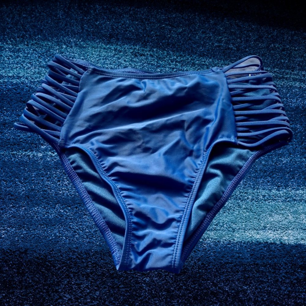 DECREE HIGH RISE ROYAL BLUE BIKINI BOTTOM SIZE S